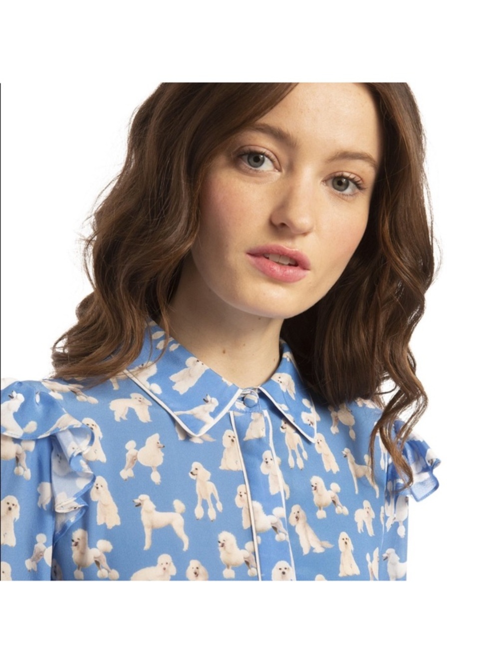 Alice + Olivia "Zimmer" Poodles ruffle blouse S - Picture 3 of 16